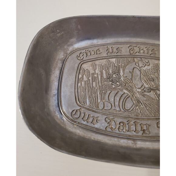 Aluminum Bread Tray, Give Us This Day Our Daily Bread 8.75 Inches Long - Picture 2 of 8